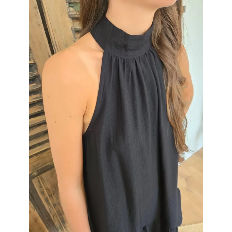 Robe Tristane noir epaules nues