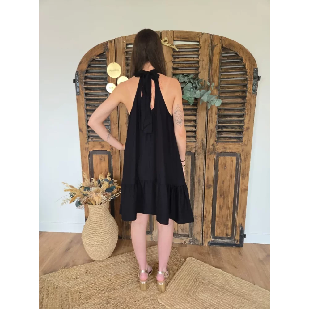 Robe Tristane noir epaules nues