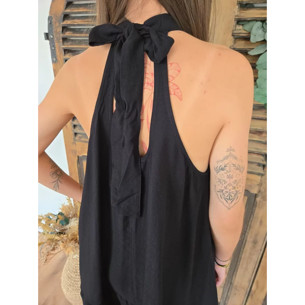 Robe Tristane noir epaules nues