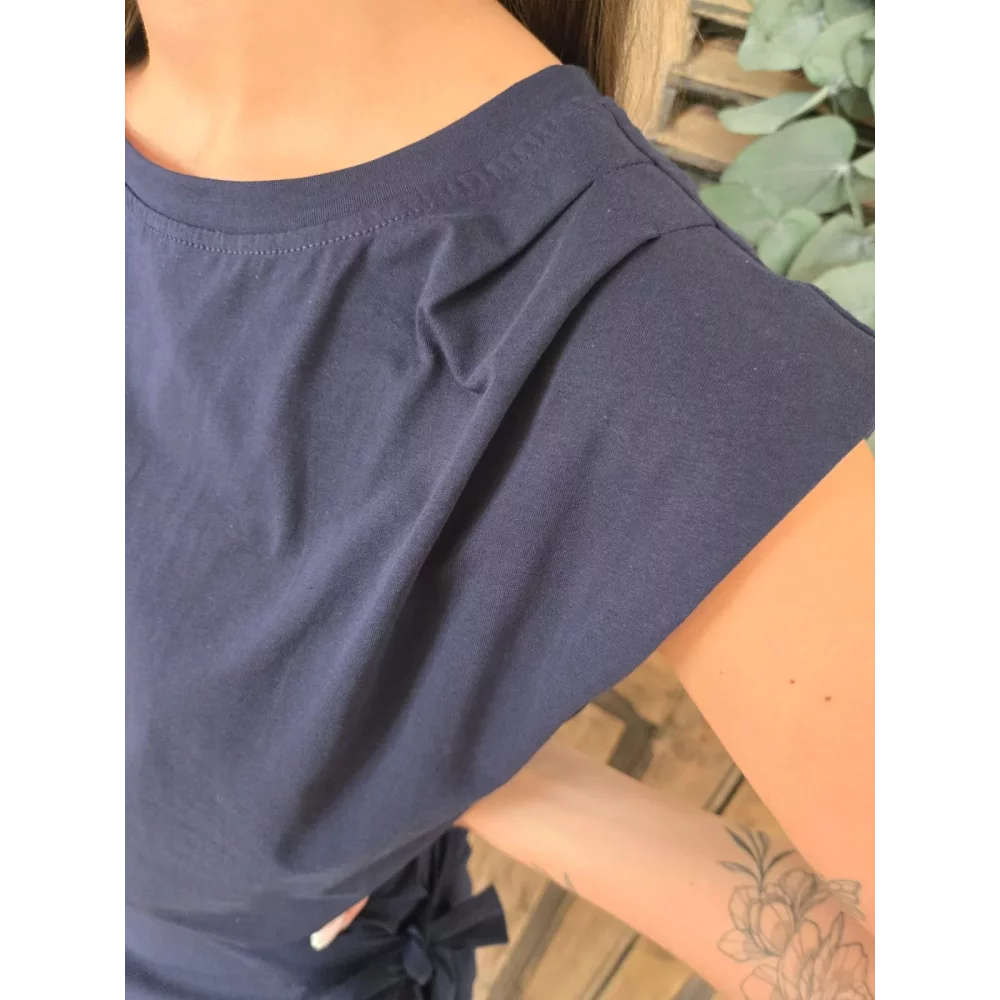Robe t-shirt Marina bleu marine à nouer