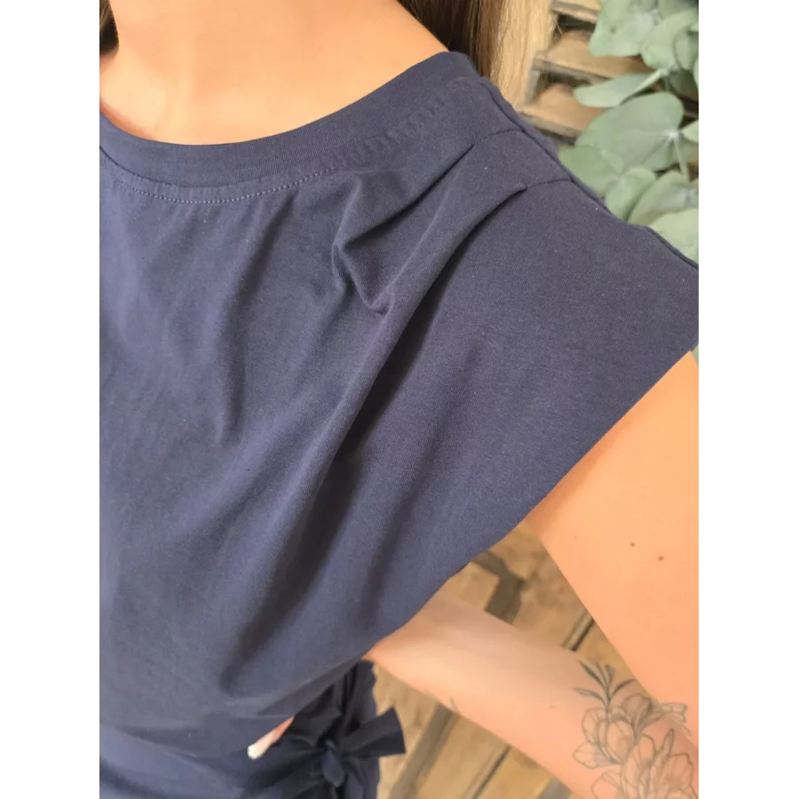 Robe t-shirt Marina bleu marine à nouer