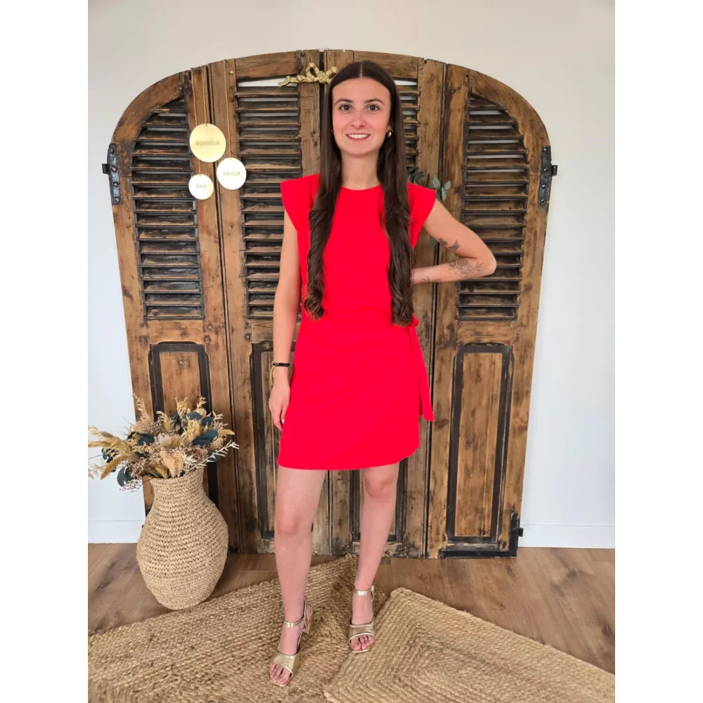 Robe t-shirt Marina rouge à nouer
