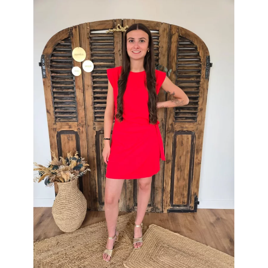 Robe t-shirt Marina rouge à nouer