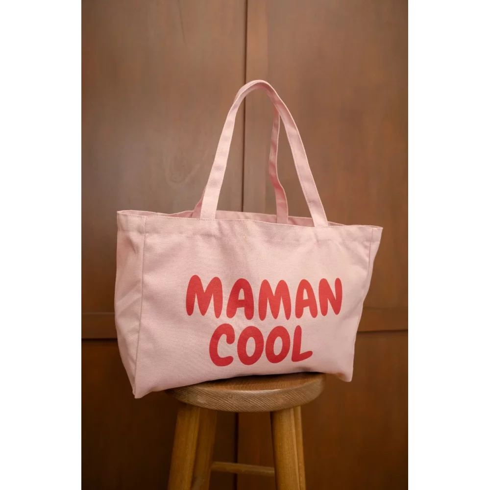 Sac cabas en coton Maman Cool rose