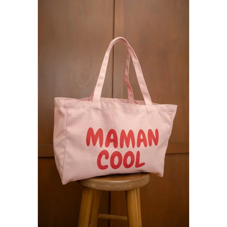 Sac cabas en coton Maman Cool rose