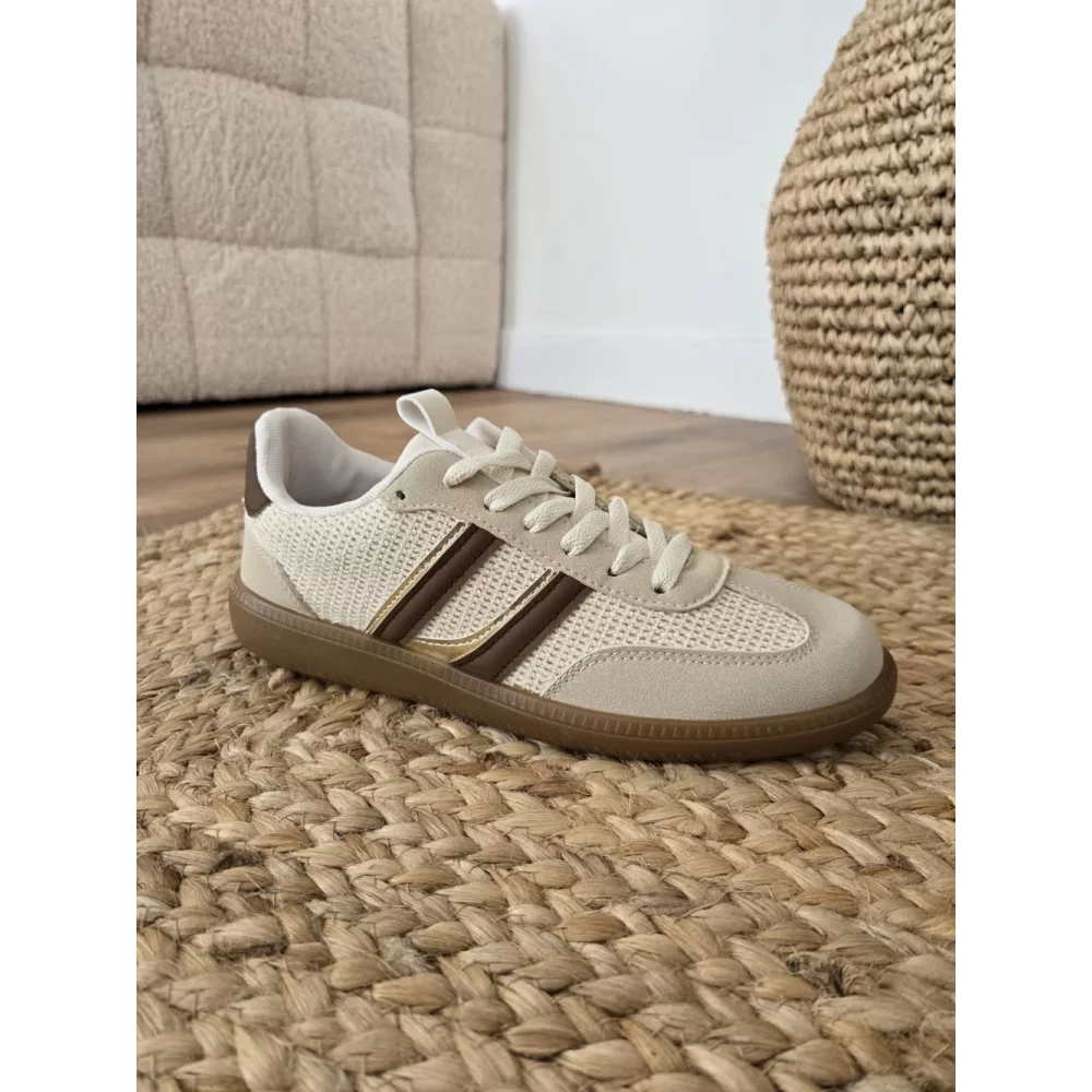 Basket beige bandes choco