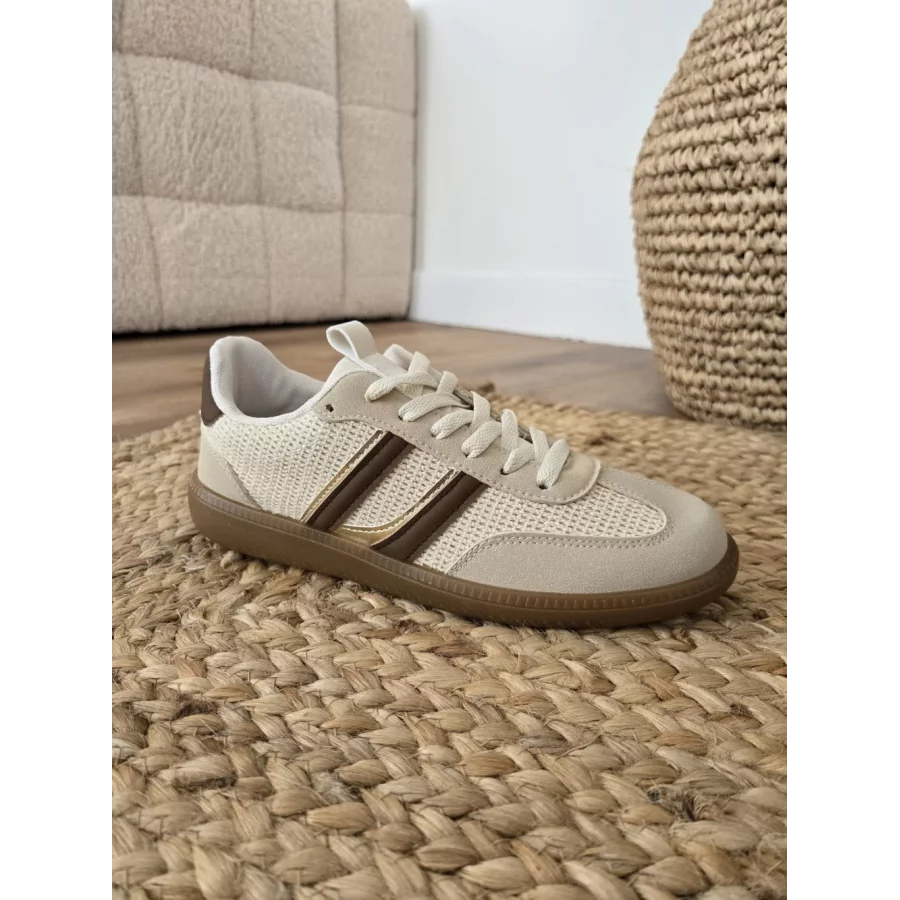 Basket beige bandes choco