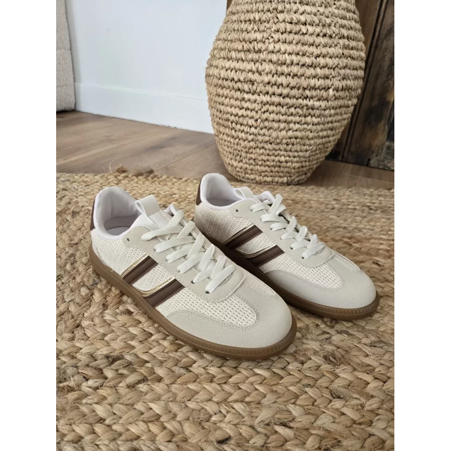 Basket beige bandes choco