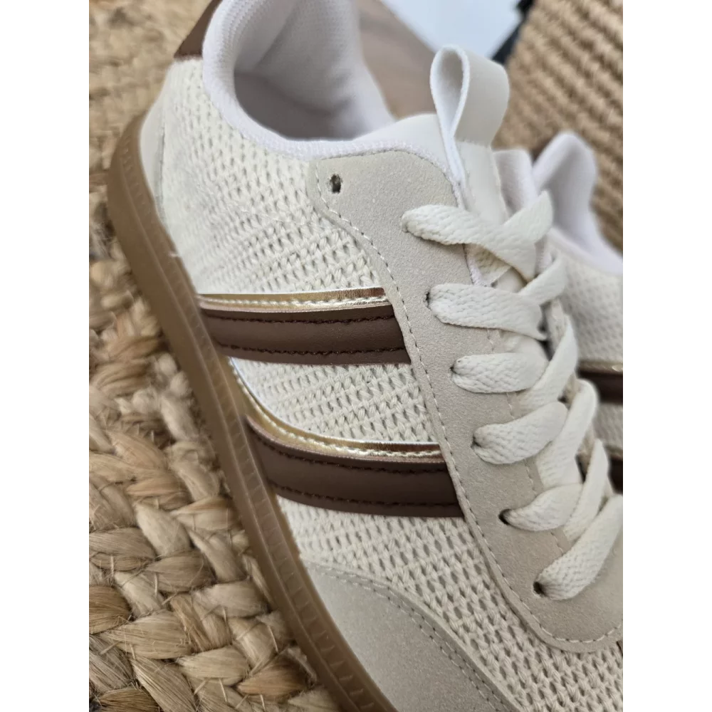 Basket beige bandes choco