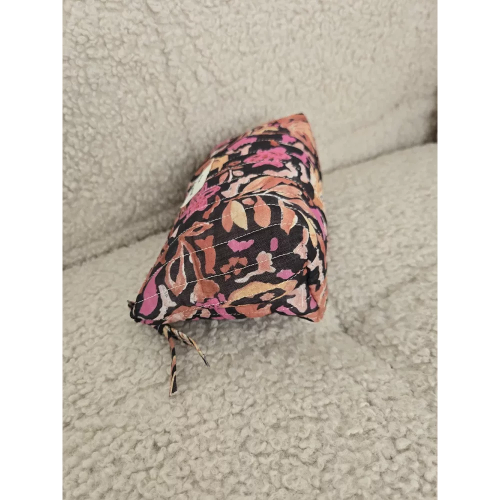 Petite Trousse noir fleurs rose Amour