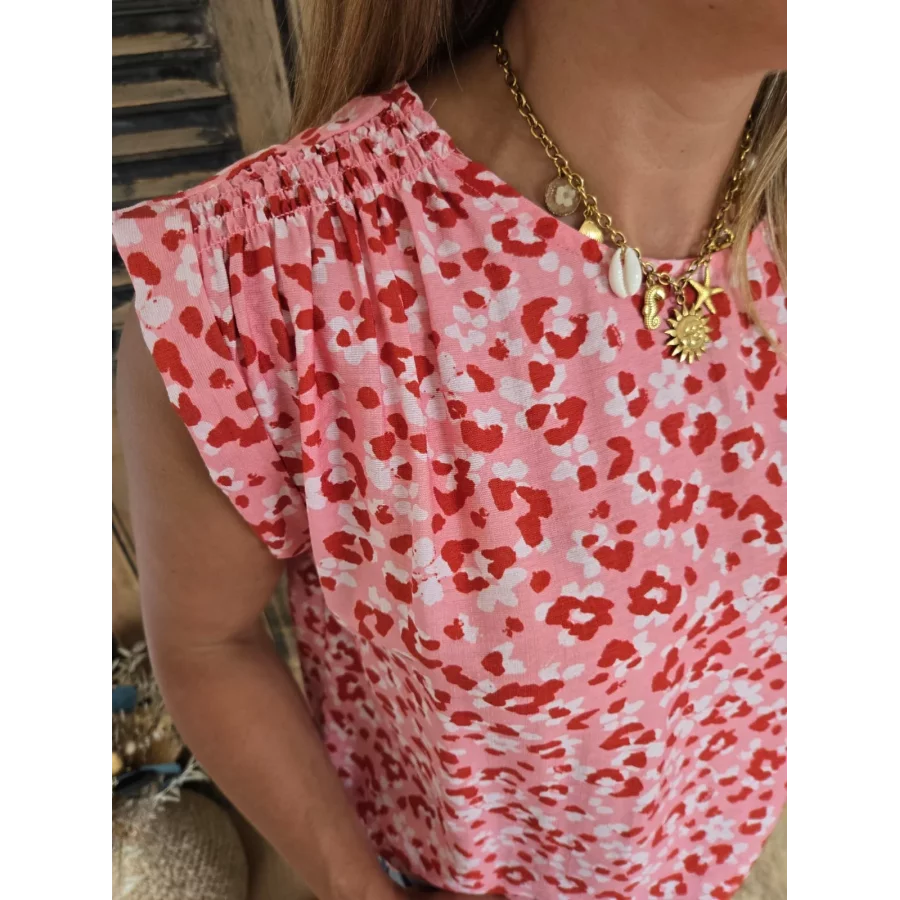 Blouse Faustine leopard rose