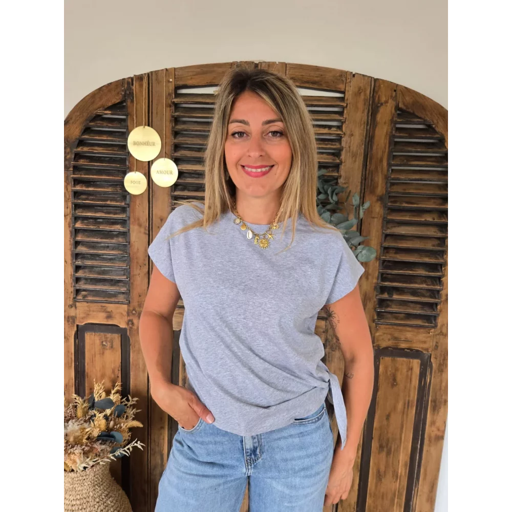 T-shirt Emile gris à nouer