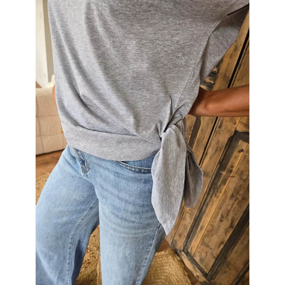 T-shirt Emile gris à nouer