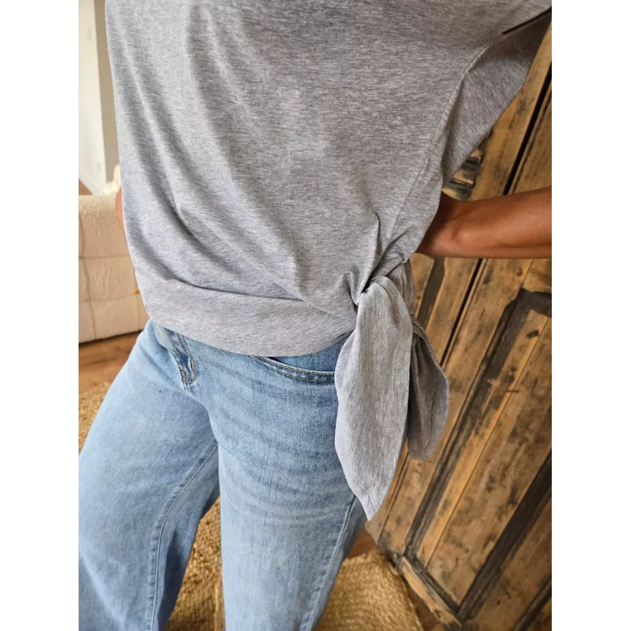 T-shirt Emile gris à nouer
