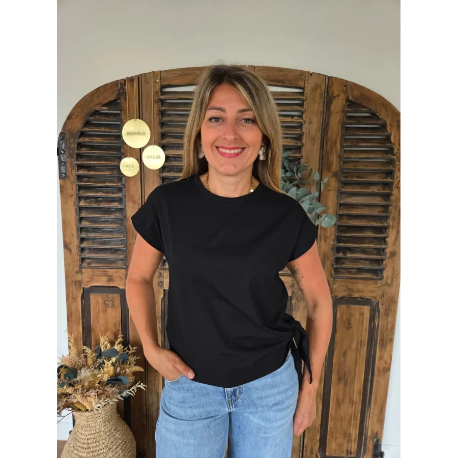 T-shirt Emile noir à nouer