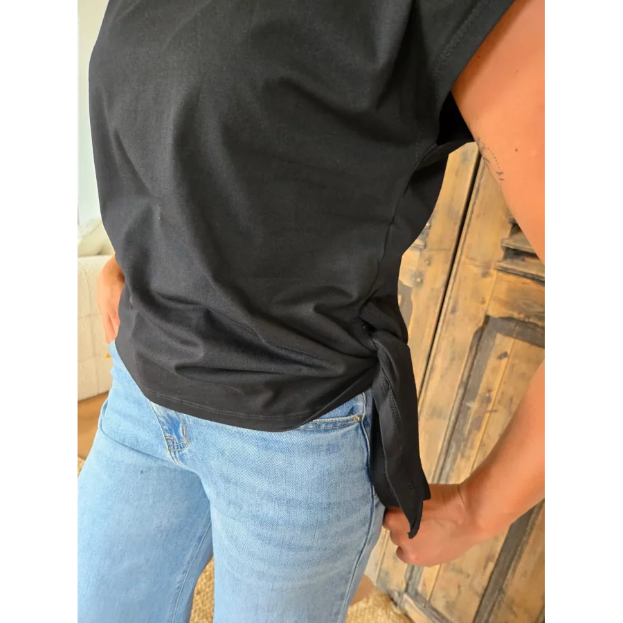 T-shirt Emile noir à nouer