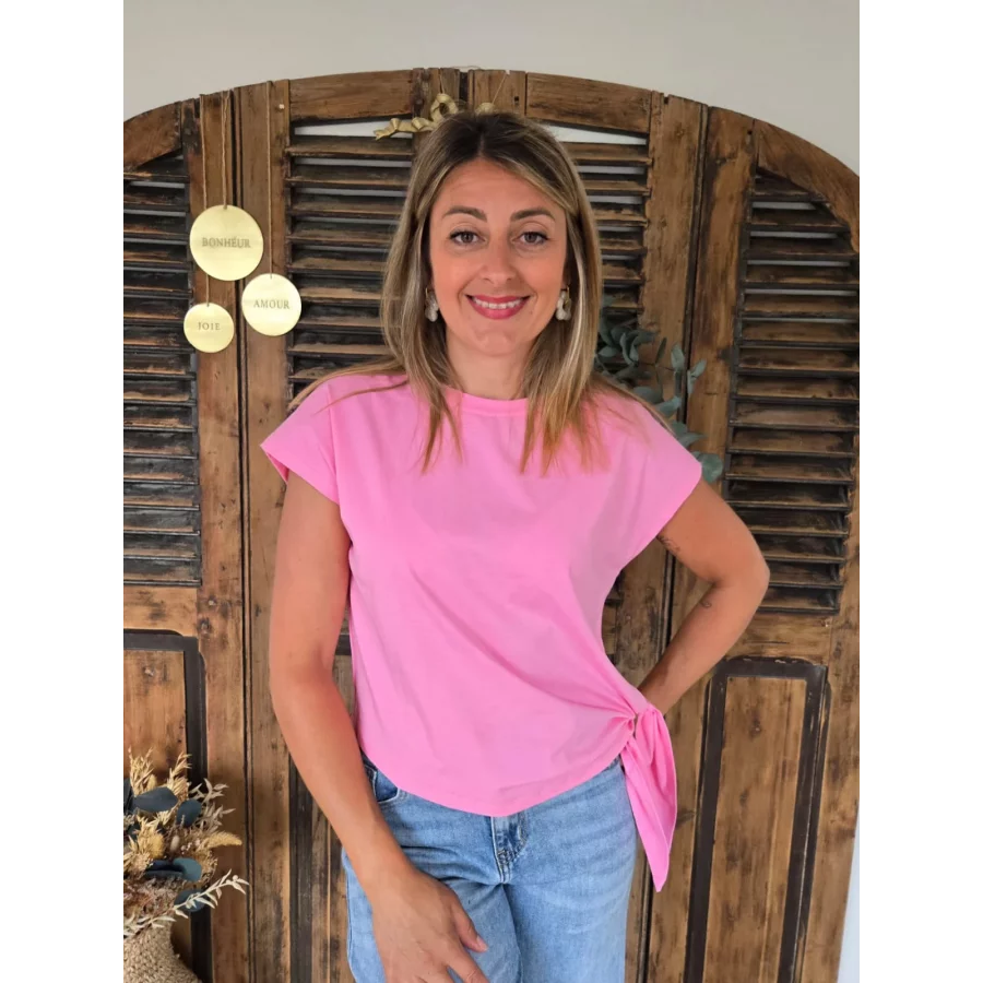 T-shirt Emile rose à nouer