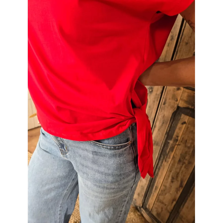 T-shirt Emile rouge à nouer