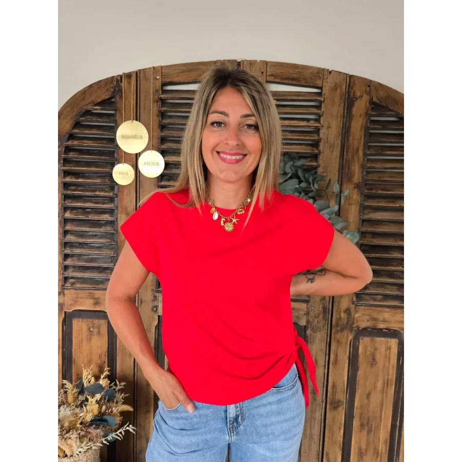 T-shirt Emile rouge à nouer