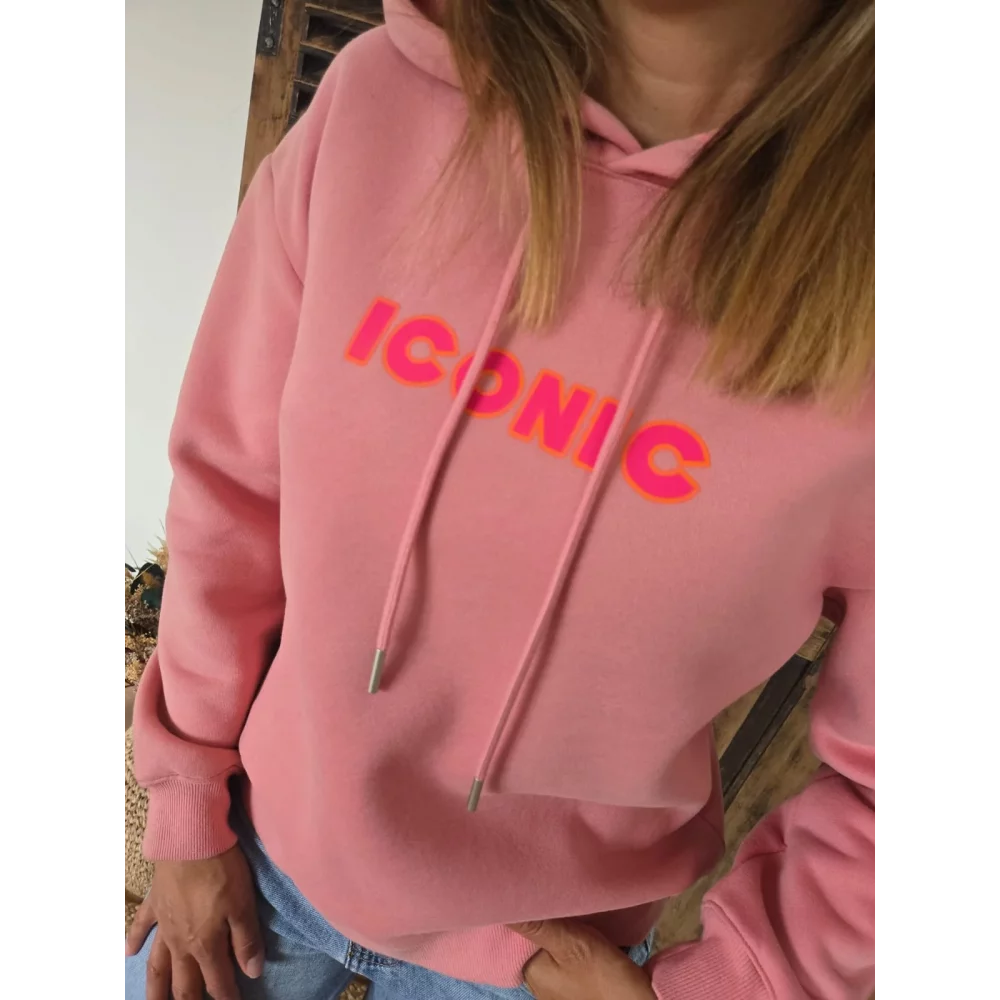 Sweat à capuche Iconic vieux rose
