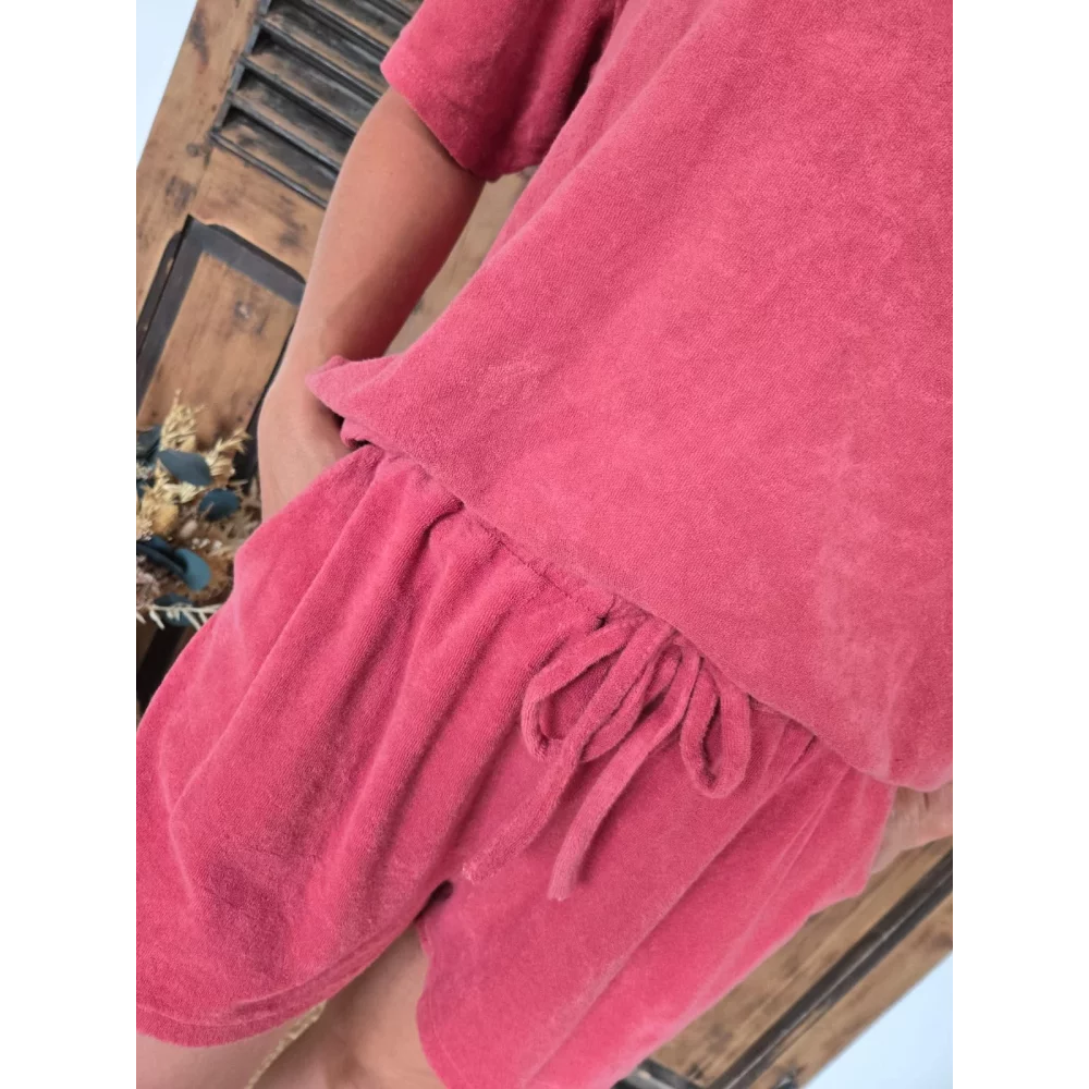 Ensemble Maurice short et t-shirt en éponge terracotta