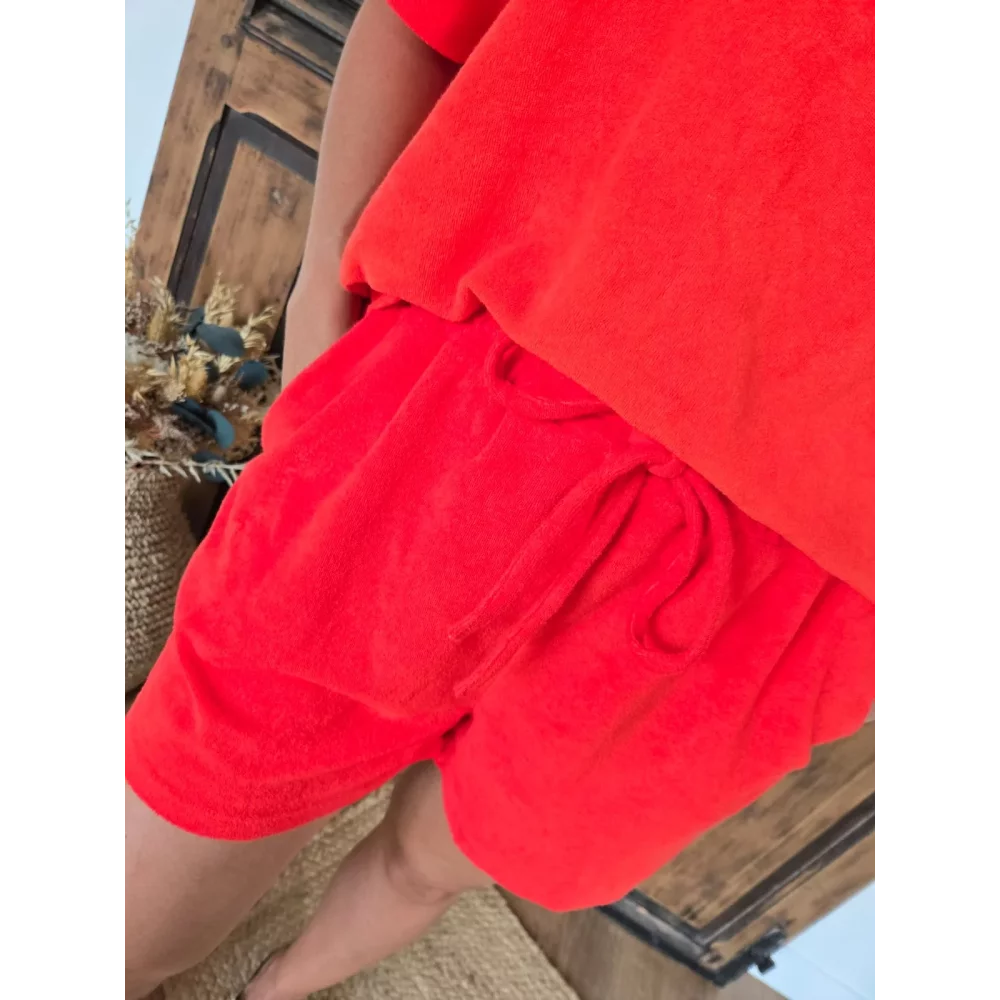 Ensemble Maurice short et t-shirt en eponge orange