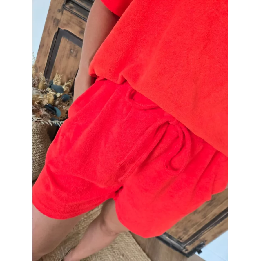 Ensemble Maurice short et t-shirt en eponge orange
