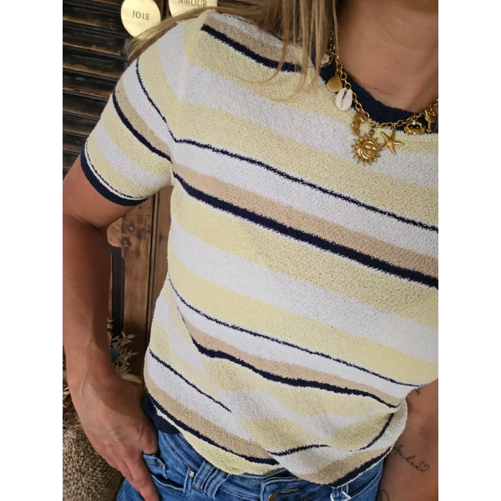 T-shirt maille eponge Lilian rayé