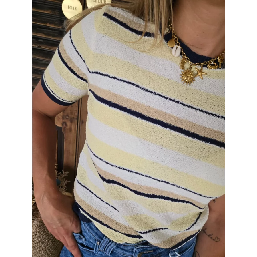 T-shirt maille eponge Lilian rayé