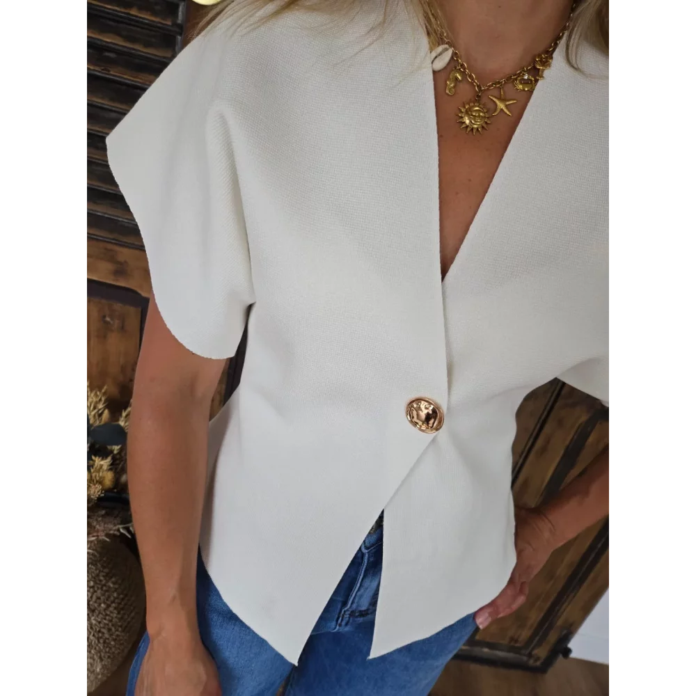 Blouse Nadia maille blanche