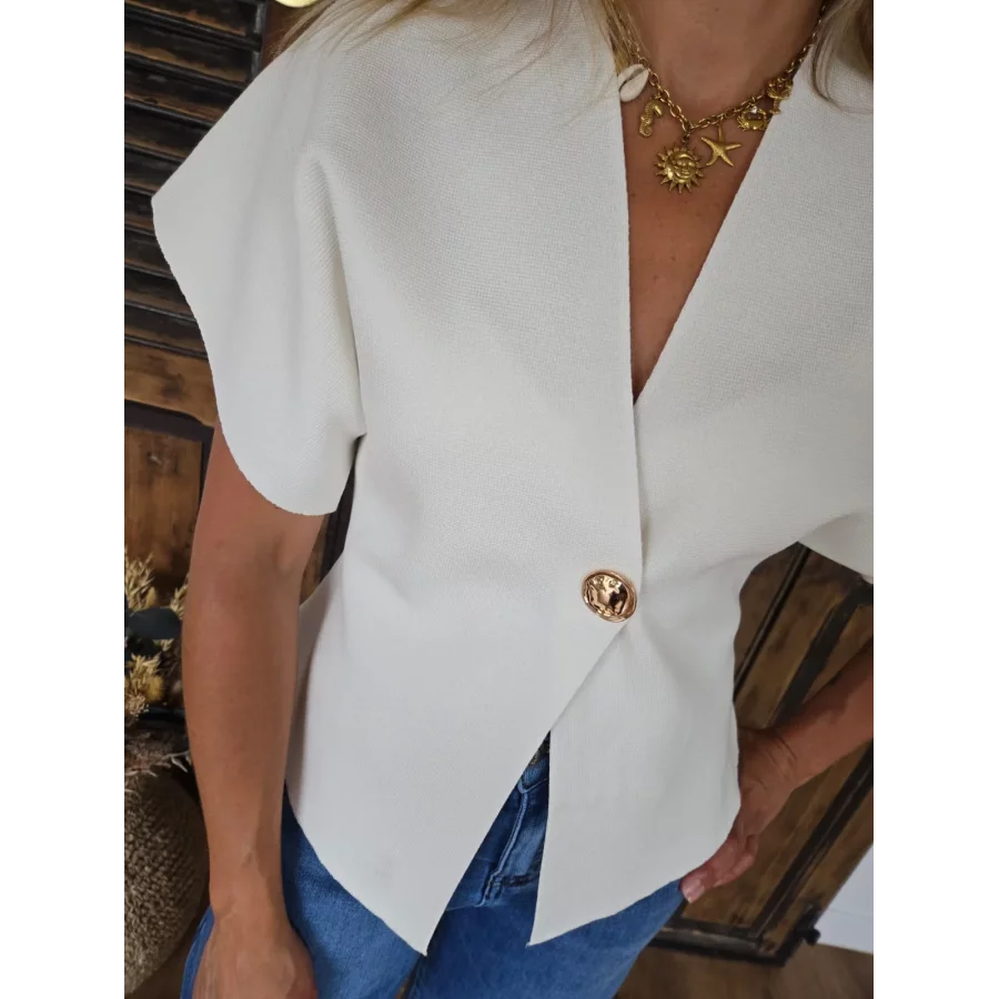 Blouse Nadia maille blanche