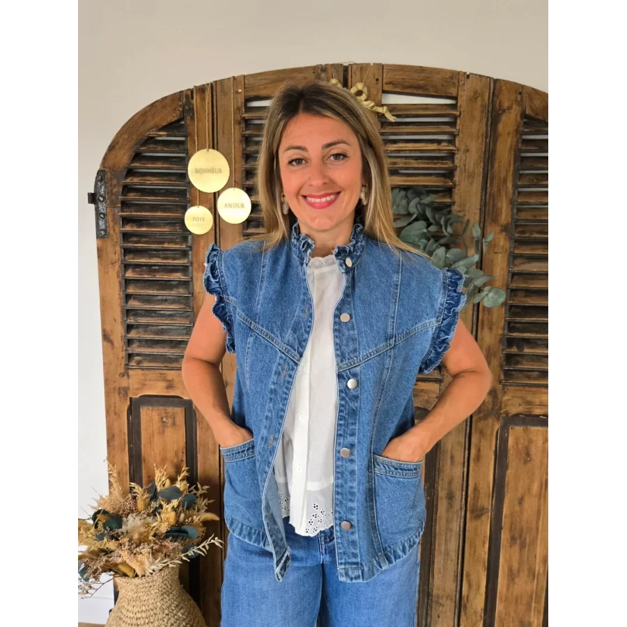 Veste en jean Monique sans manches