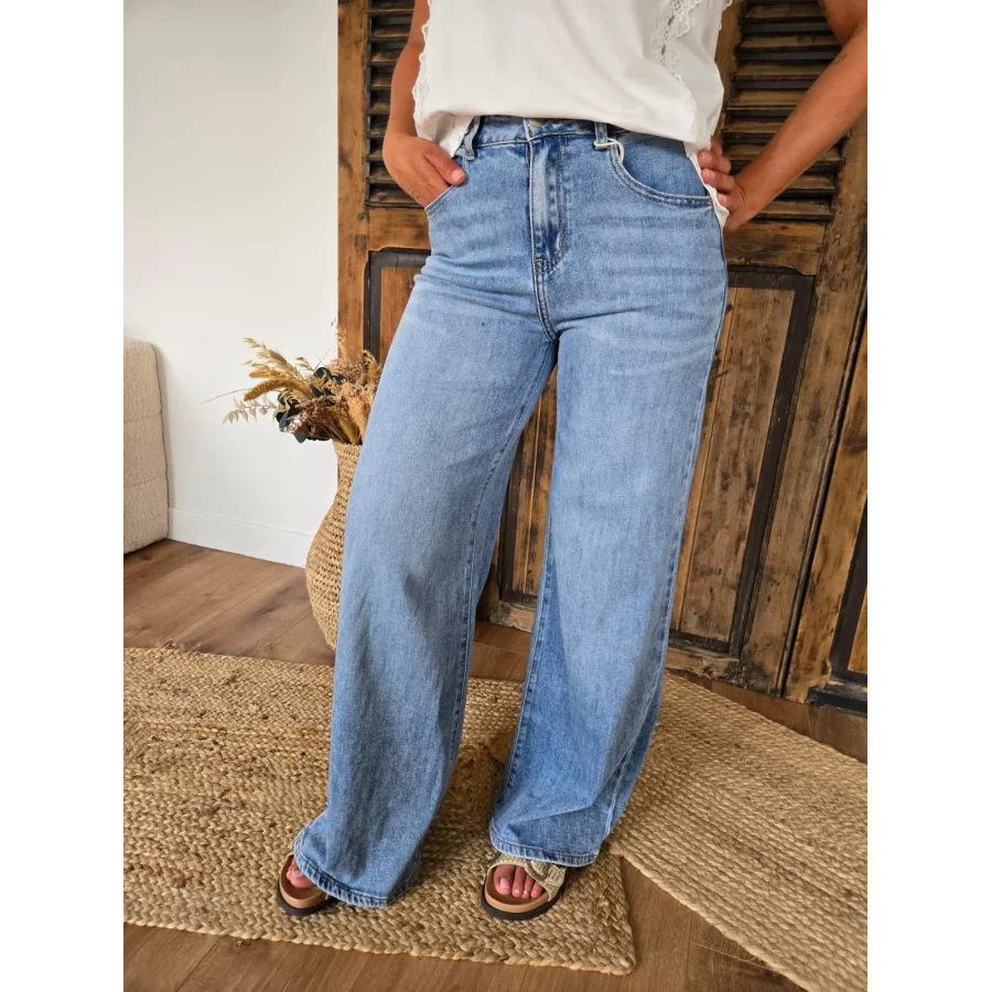 Jean Romuald wideleg fluide bleu jean