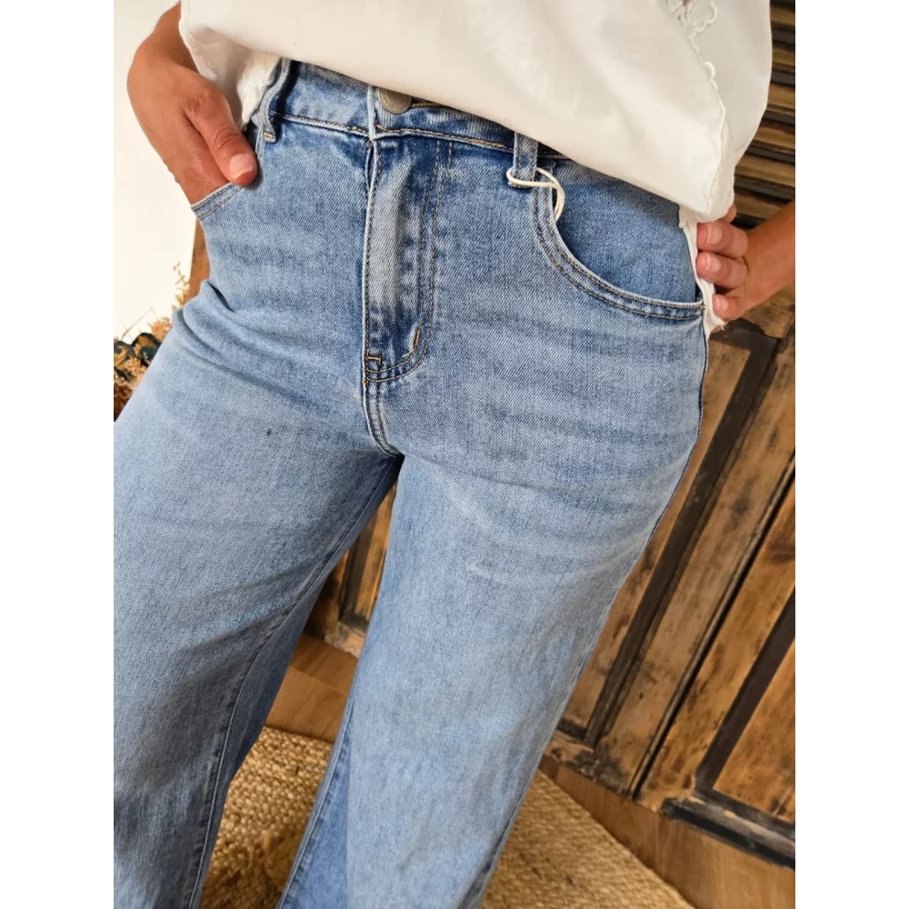 Jean Romuald wideleg fluide bleu jean