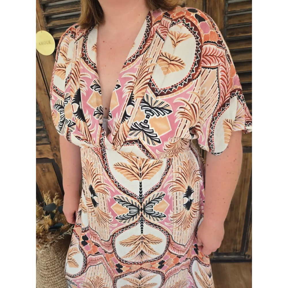 Robe longue Nadine motif ethnique