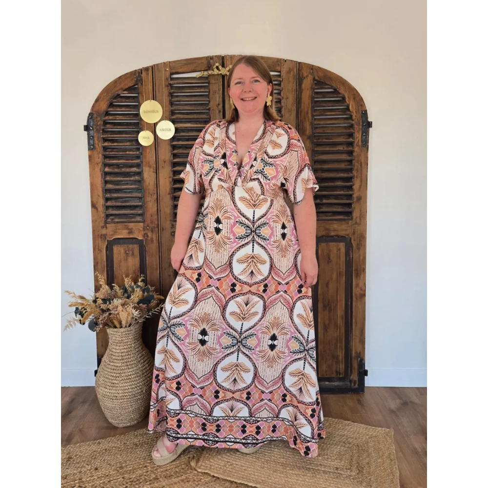 Robe longue Nadine motif ethnique