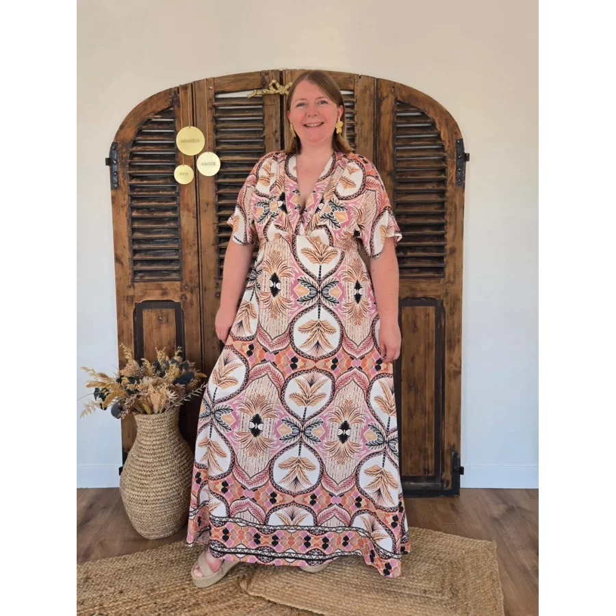 Robe longue Nadine motif ethnique