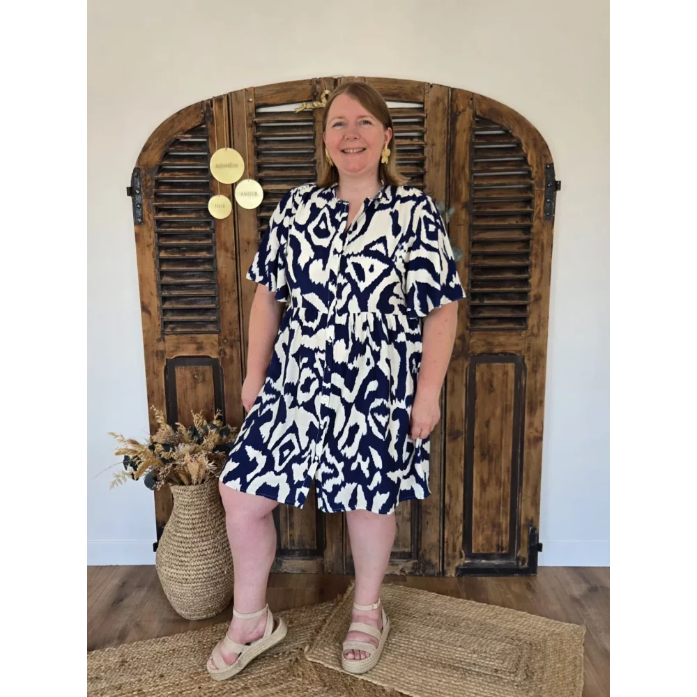 Robe Lena ecru et marine