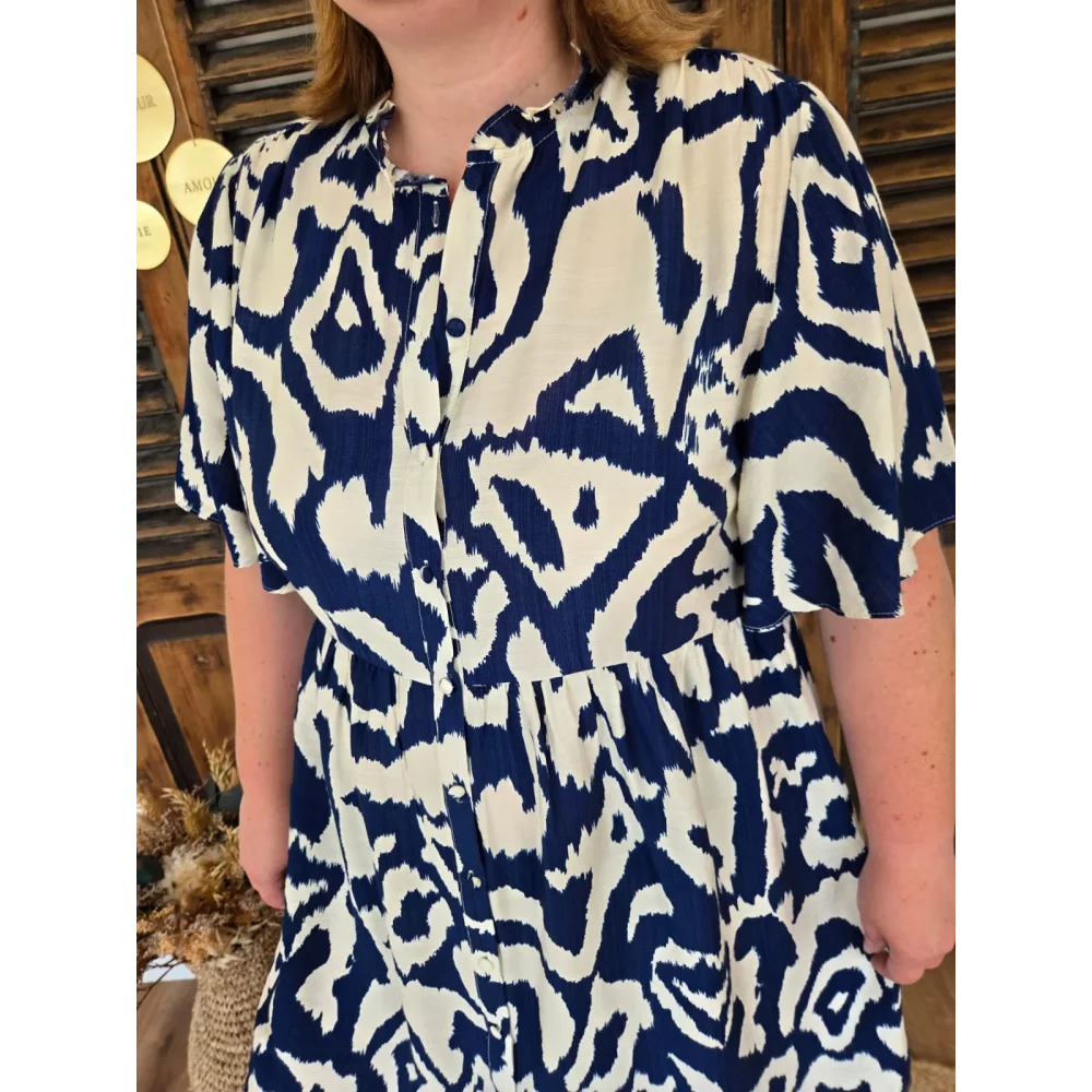 Robe Lena ecru et marine