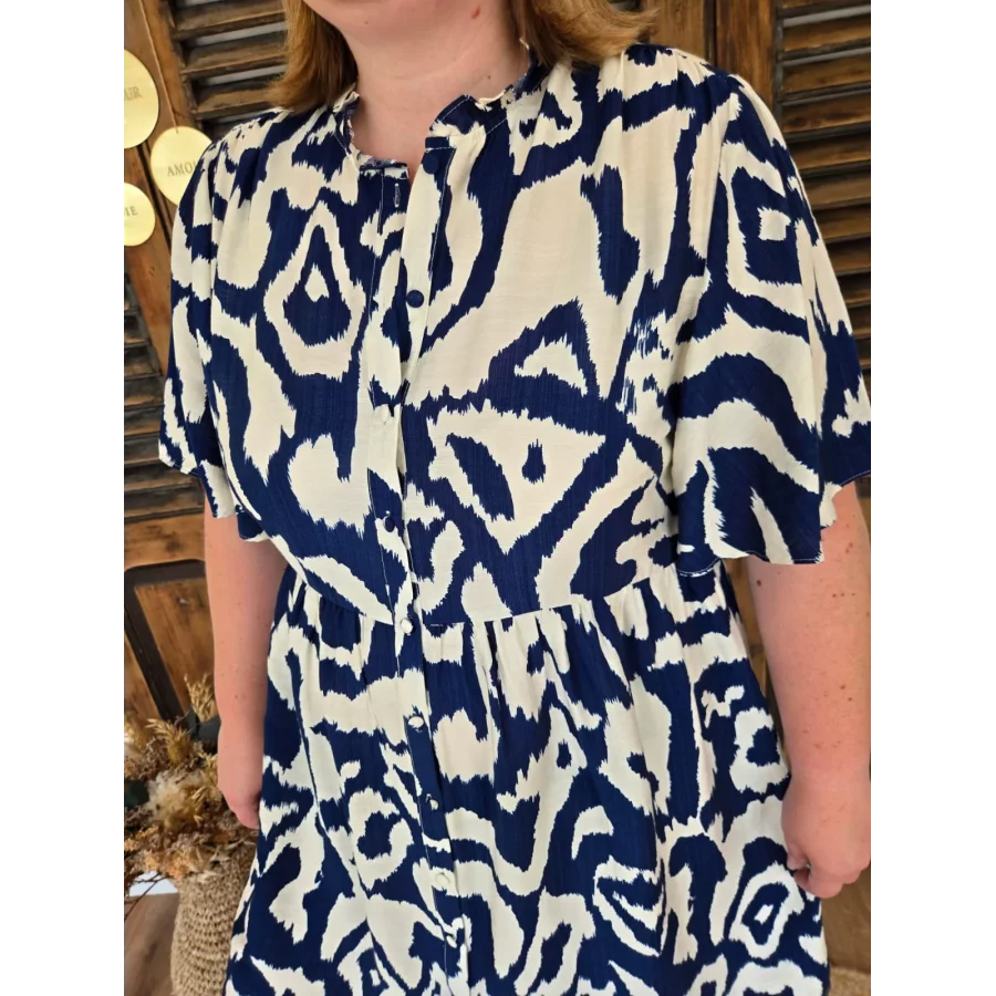 Robe Lena ecru et marine