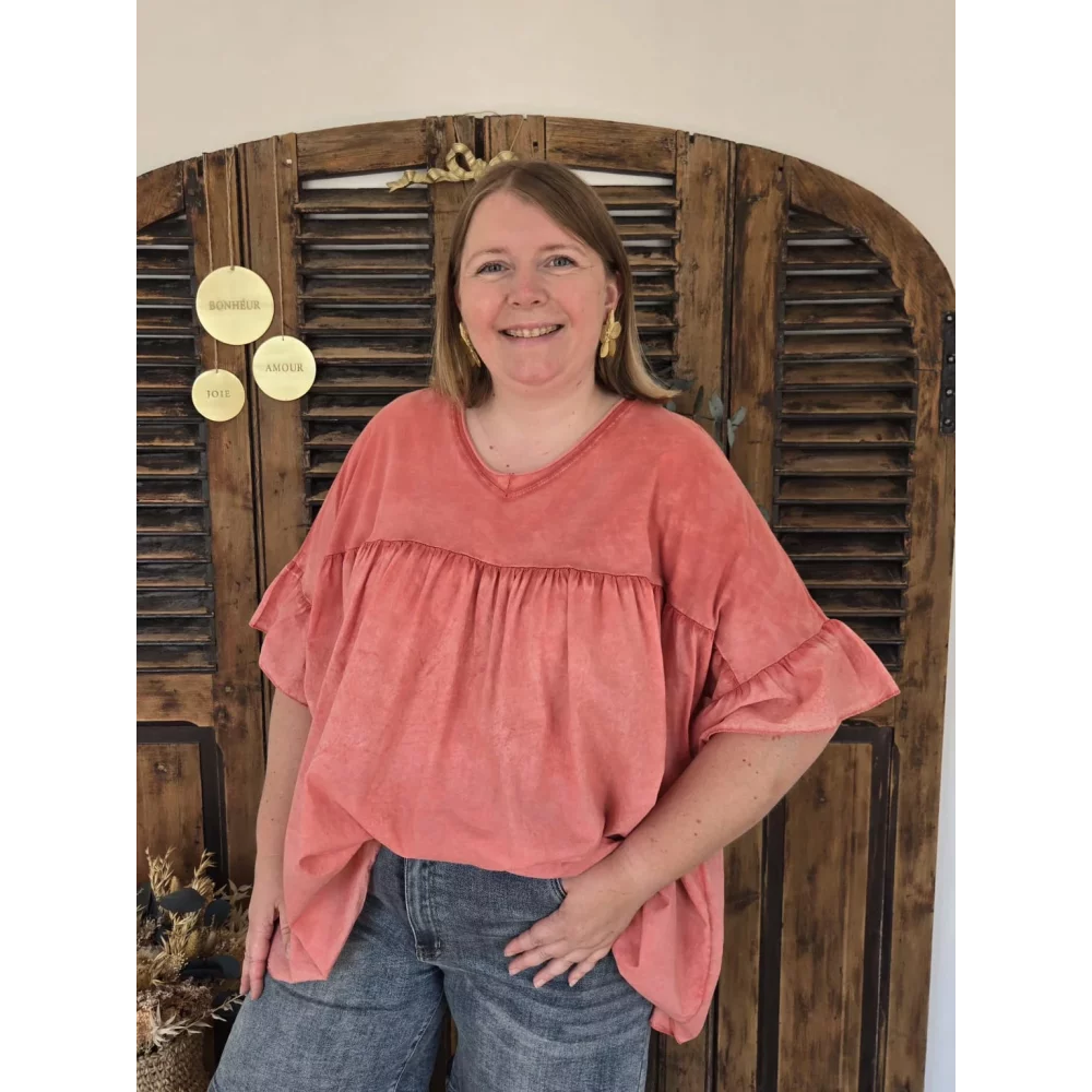 Blouse t-shirt oversize Ginette terracotta