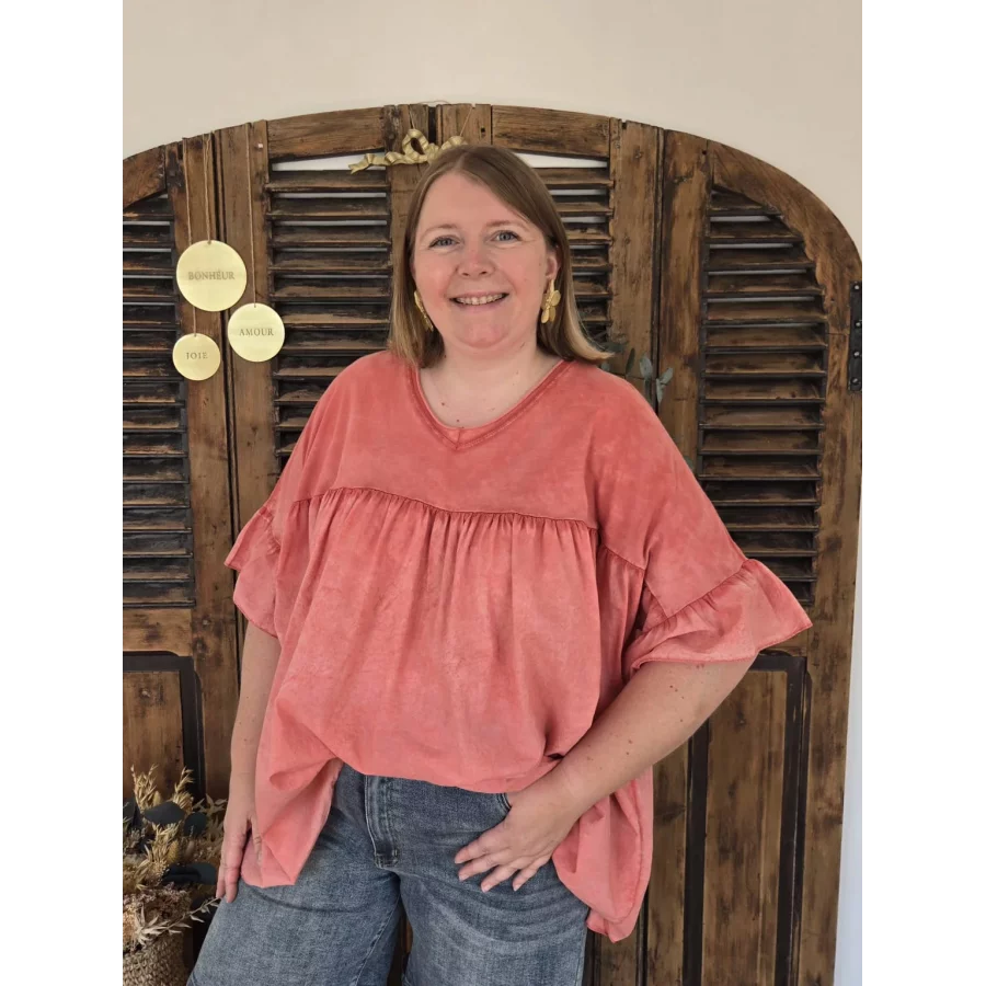 Blouse t-shirt oversize Ginette terracotta