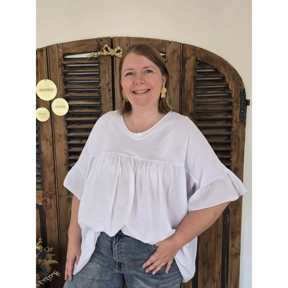 Blouse t-shirt oversize Ginette blanc
