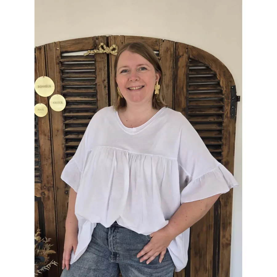 Blouse t-shirt oversize Ginette blanc