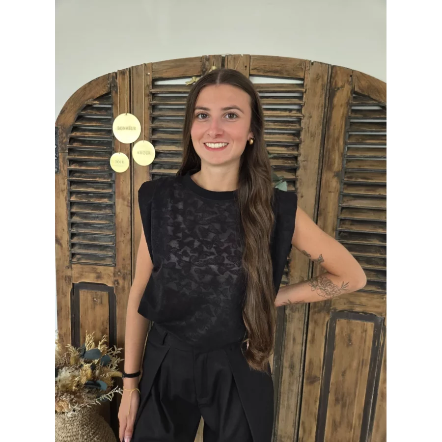 Blouse Anouk dentelle noir papillons
