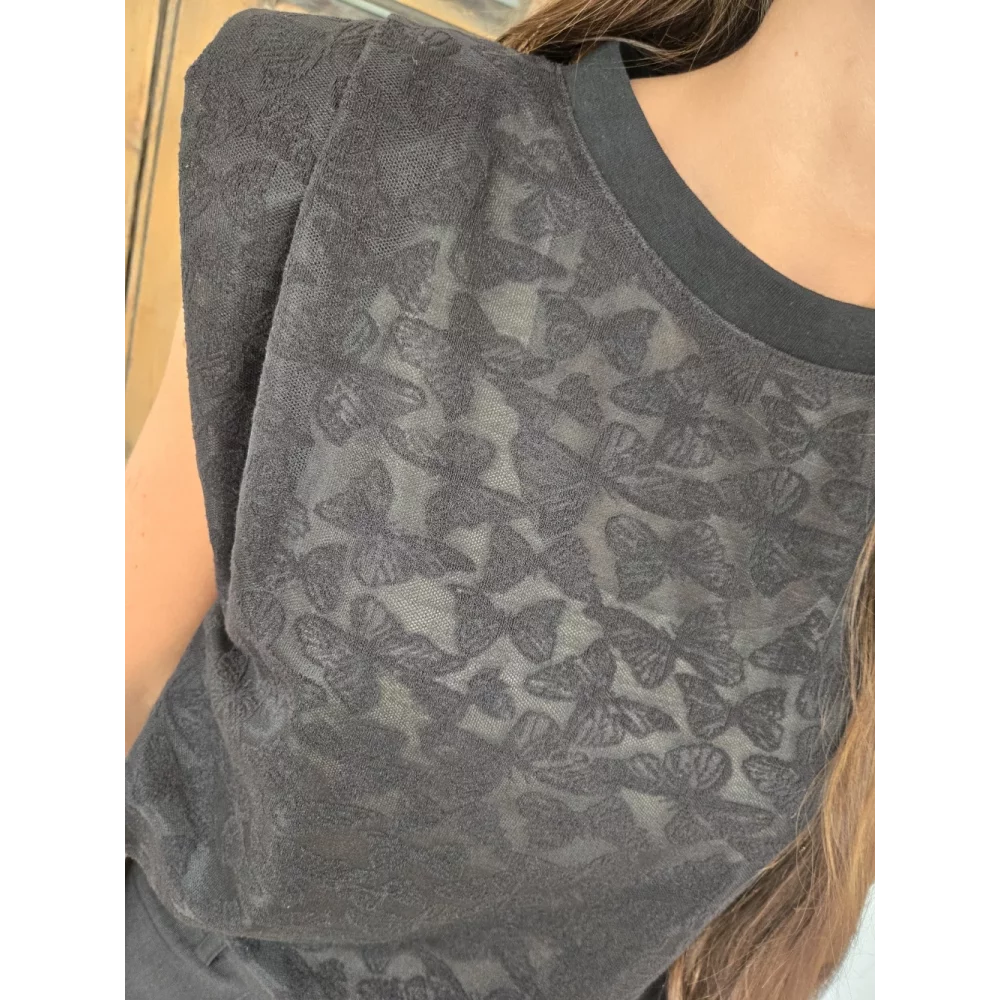 Blouse Anouk dentelle noir papillons