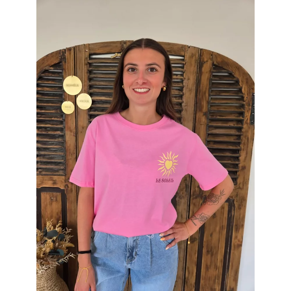 T-shirt rose Le Soleil