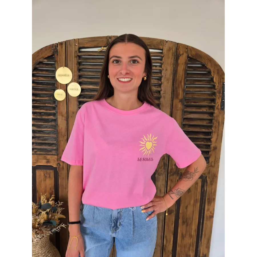 T-shirt rose Le Soleil