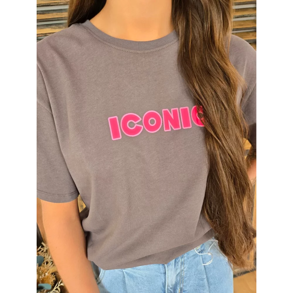 T-shirt Iconic gris anthracite