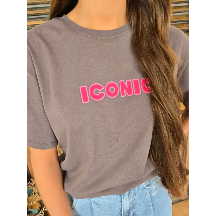 T-shirt Iconic gris anthracite